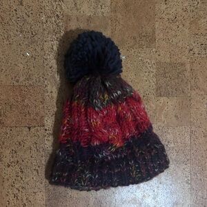 Scala Kids Multicolor Knit Beanie with Pom-Pom